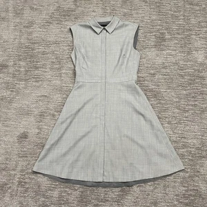 Vestido J Crew Mujer 6 Gris Lana Sin Mangas Cuello Botón Frontal Carrera Cápsula - Imagen 1 de 15