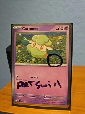 Pokémon Cottonee #018 Phantasmal Flames Black Star PROMO Cosmic Holo  Fart Swirl - Image 1 of 3