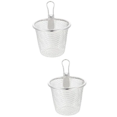  2 Pieces Stainless Strainer Pasta Colander Commercial with Handle - Image 1 of 4