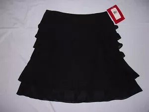 JS Collections Solid Black Skirt Knee Length 6 Sheer Layers Lined NWT - Picture 1 of 3