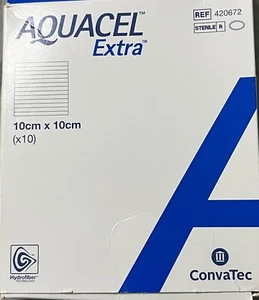 Aquacel Extra Hydrofiber Dressing 10cm x 10cm SINGLE - Picture 1 of 1