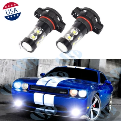 2X 6000K White 5202 H16 100W LED Fog Light Bulb For 2011-2014 Dodge Challenger - Image 1 of 4