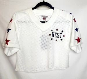 Mitchell & Ness NBA All-Star West Women’s Small White Air Mesh V-Neck - Picture 1 of 9
