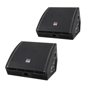 2x Studiomaster Sense 12A 600W Powered Monitor Speaker Wedge Foldback Band Bundl - Picture 1 of 3