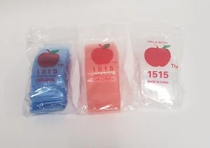 Apple Bags Mini Zip wiederverschließbar 1,5" x 1,5" rot weiß blau Beutel 1515 300ct NEU - Bild 1 von 4
