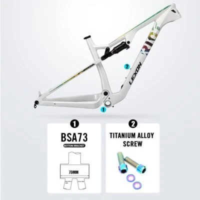 LEXON 29" Full Suspension Frame Carbon MTB Frame DH Cycling Downhill Bike Frame - Image 1 of 4