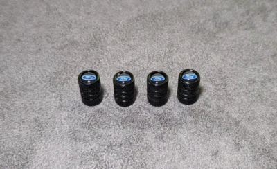 4pc Textured Black Ford Emblem Car Wheel Tire Air Valve Cap Stem Cover - Image 1 of 4