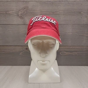 Titleist Hat Cap Strap Back Red White Golf Golfer Athletic Pro V1 Mens Dad - Picture 1 of 15