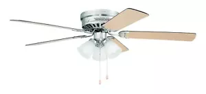 Litex Industries - 52" Flushmount Satin Nickel LED Ceiling Fan with 3 lights ... - Picture 1 of 2