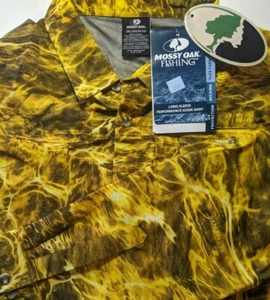 Mossy Oak, XXL Fishing Guide Shirt, Water Camouflage, Long Sleve Button Up 50-52 - Picture 1 of 12