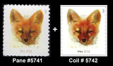 2023 US STAMP - Red Fox -  Pane & Coil Single - SC# 5742 5743