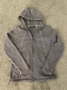 The North Face Jacket Women Size Medium Purple/ Gray Zip Fleece Hood - Picture 1 of 5