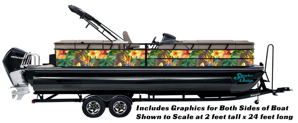 Kit gráfico estampado guepardo floral tropical calcomanía barco pesca envoltura pontón vinilo Foto 1 de 1