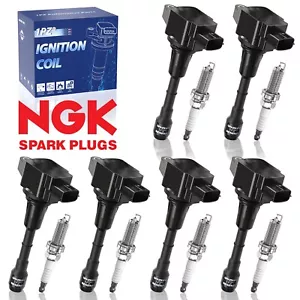 6pcs 22448-JA11C Ignition Coil + Iridium Spark Plug For Infiniti Nissan 3.5L V6 - Picture 1 of 6