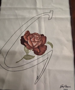 Vintage Jim Renoir Paris Rose G Oblong Scarf 100% Polyester 54" x 11" Italy - Picture 1 of 21