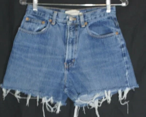 Vintage Jean Shorts Gap Denim Cutoffs Cotton Fringe Hem Made in USA 1980's 28" - Picture 1 of 9