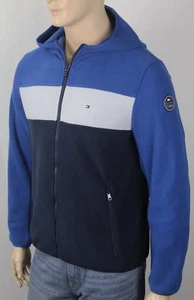 Tommy Hilfiger Blue White Navy Fleece Hoodie Full Zip Jacket NWT $160 - Picture 1 of 1