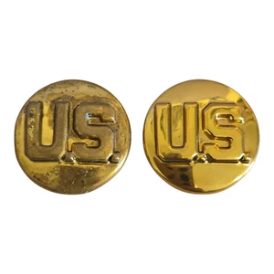 Set 2 spille da bavero militari in ottone esercito americano con marcature Domar G-1 - Foto 1 di 5