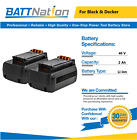 2x 40V 2Ah Li-ion Battery for Black&Decker LBX2040, LBXR36, LBXR36-2, LBX36