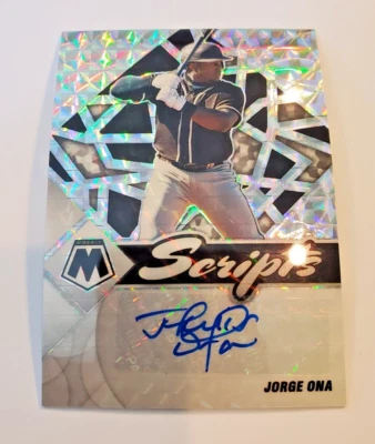 Jorge Ona 2022 Panini Mosaic #SC-JO Silver Mosaic Scripts Auto Padres - Image 1 of 2