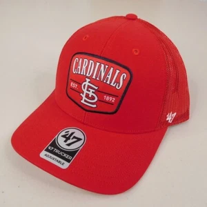 St Louis Cardinals Hat Red Squad 47 Trucker Mesh Cap Adjustable MLB Snapback NWT - Picture 1 of 9