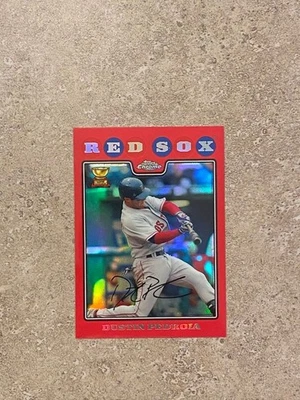 2008 Topps Chrome RC Rookie Dustin Pedroia Red /25 Boston Sox #66 SSP - Image 1 of 2