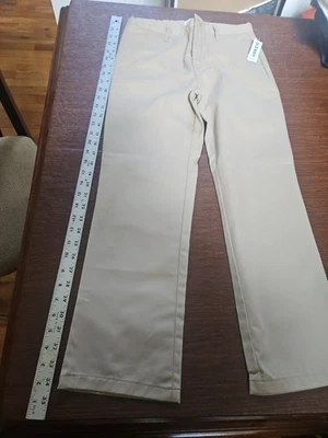 Старый темно-хаки брюки для мальчиков размер 10 хаски прямой Chino плоский передний униформа - Изображение 1 из 4