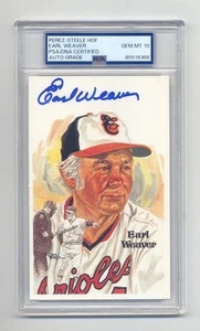 EARL WEAVER  SUPERB GEM MINT 10 PSA/DNA AUTOGRAPHED PEREZ STEELE POST CARD - Picture 1 of 1