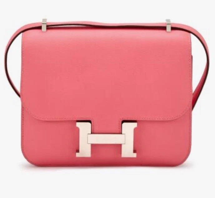 Bolsa de ombro HERMES Constance 18 rosa azaléia rosa rápida tiracolo paládio H - Imagem 1 de 4