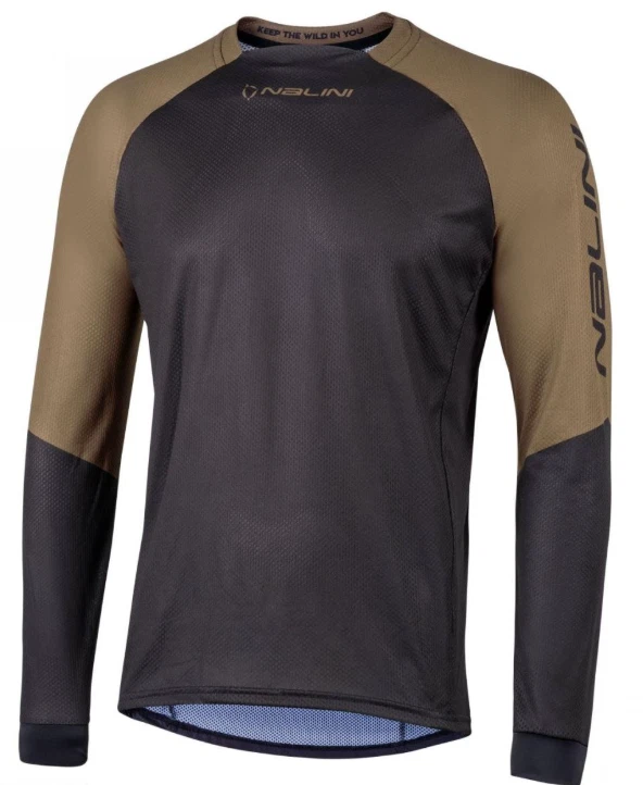 Nalini Bas Hill Long Sleeve MTB Jersey Black/Olive Size M NWT - Image 1 of 4