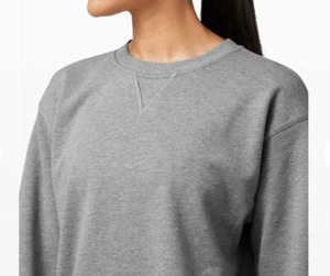 Lululemon All Yours Crew *Terry Heathered Core Medium Grey SZ 6. EUC. $98 retail - Picture 1 of 9