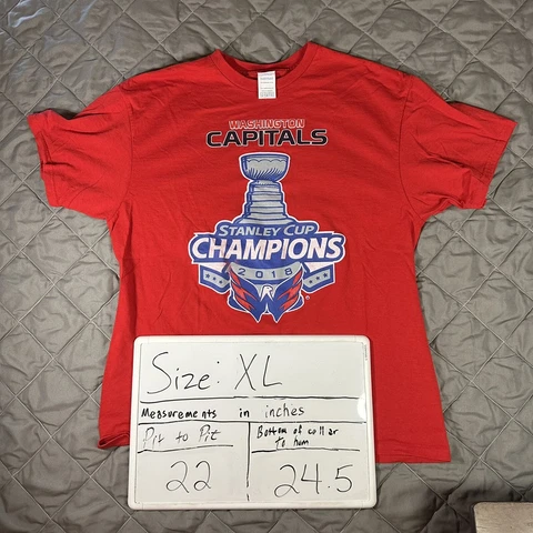 Washington Capitals Shirt Mens Extra Large Red NHL Champions Ovechkin 2018 Cover