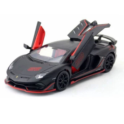 1:24 Lamborghini Aventador SVJ 63 Model Car Diecast Collectible Vehicle Black - Image 1 of 4