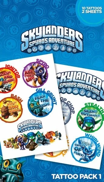 Skylanders Spyro's Adventure Temporary Tattoo Pack