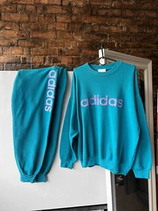 Adidas Men’s Blue Vintage 90s Tracksuit Pants Sweatshirt Size - 5 (M/L) - Picture 1 of 13