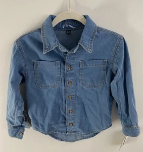 Art Class - Girls Blue Jean Long Sleeve Shirt Size XS (4/5) New With Tags - Picture 1 of 4