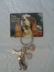 Nuevo - Pequeños Regalos - Perro King Charles Spaniel - Llavero y Dijes - Imagen 1 de 2