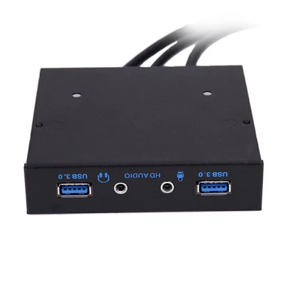 Neue 20Pin auf 2 USB 3.0 Port HUB + HD-Audio PC Diskette Expansion Frontpanel 3, - Bild 1 von 4