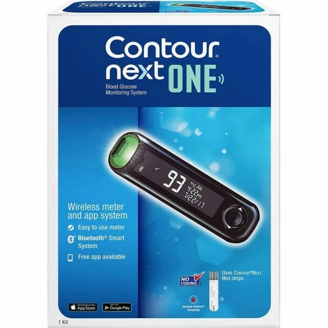 Contour Next One Bluetooth Blood Glucose Monitoring System with 200 Strip