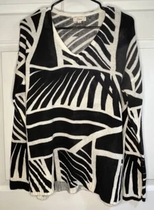 Elan Geometric Pullover Sweater One Size Boho Classic Work Wear Tribal - Picture 1 of 11