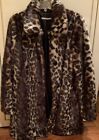 Coat - Leopard Print Faux Fur - Size S - Manoukian - Knee Length