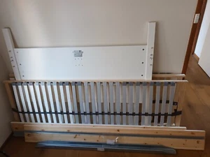 HEMNES Bed frame, white stain/Lönset, Double - IKEA - Picture 1 of 1