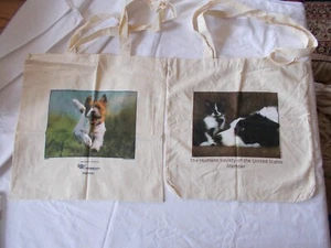 PAIR OF Humane Society Reusable Shopping Bags NEW 2007 & 2017 - Picture 1 of 10