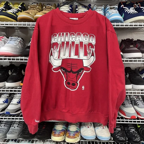 VTG 2000s Y2K Chicago Bulls Crewneck Sweater Mitchell & Ness Men’s Size XXL Cover