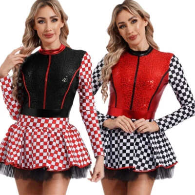 Women's Miss Racing Mini Dress Halloween Festival Performance Party Costume - Image 1 of 4
