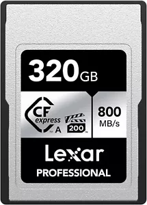 Lexar 320GB Professional CFexpress Type A SILVER Series Memory Card 800MB/s - 8K - Picture 1 of 7