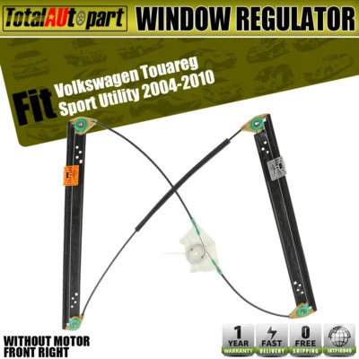 Power Window Regulator w/o Motor Front Right for Volkswagen Touareg 2004-2009 - Image 1 of 4