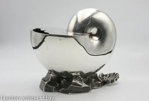 Impressive nautilus spoon warmer silver plate Victorian William Hutton c 1850 - Picture 1 of 11