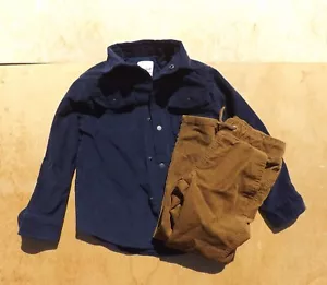 Size 5/5t Boys Corduroy Jacket Set, Cat & Jack, Navy Dark Brown 2Pcs - Picture 1 of 8