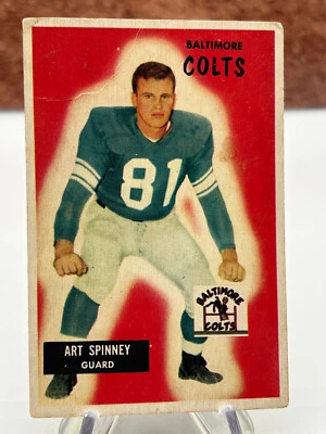 1955 Bowman #107 Art Spinney Baltimore Colts - Image 1 of 2